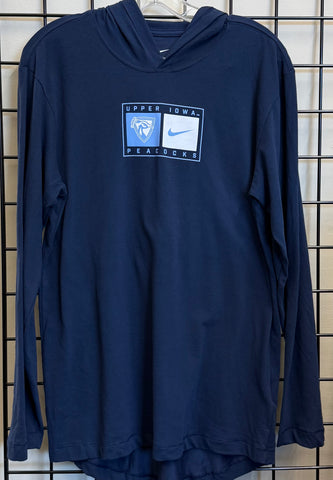 Nike LS PO Tee with Hood - Navy